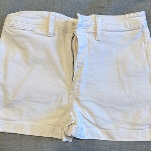 Madewell White High-Rise Denim Shorts - wider leg fit